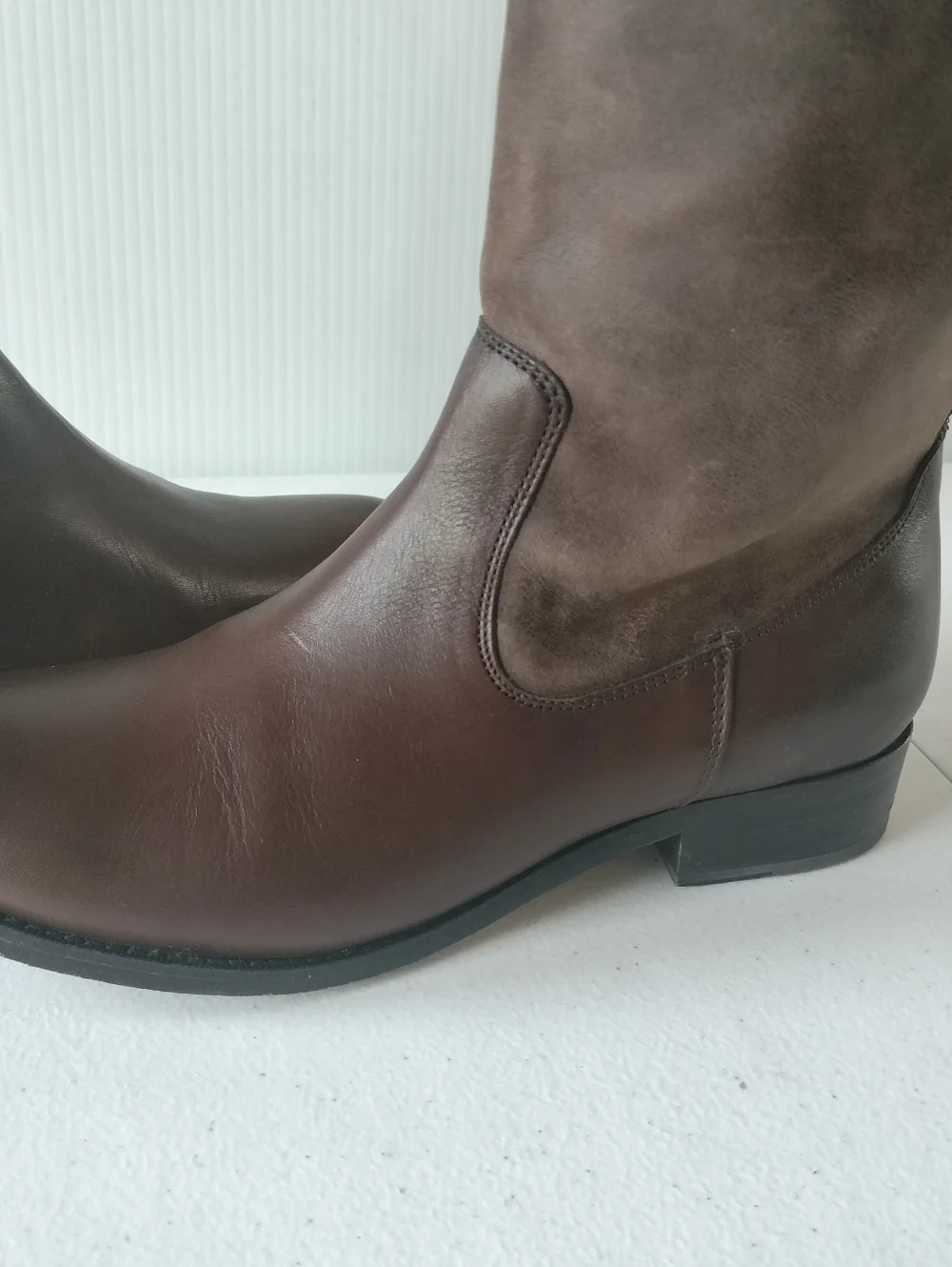 Johnston & Murphy Classic 7.5 Brown Faux Leather Riding Boots Office Chic Preppy